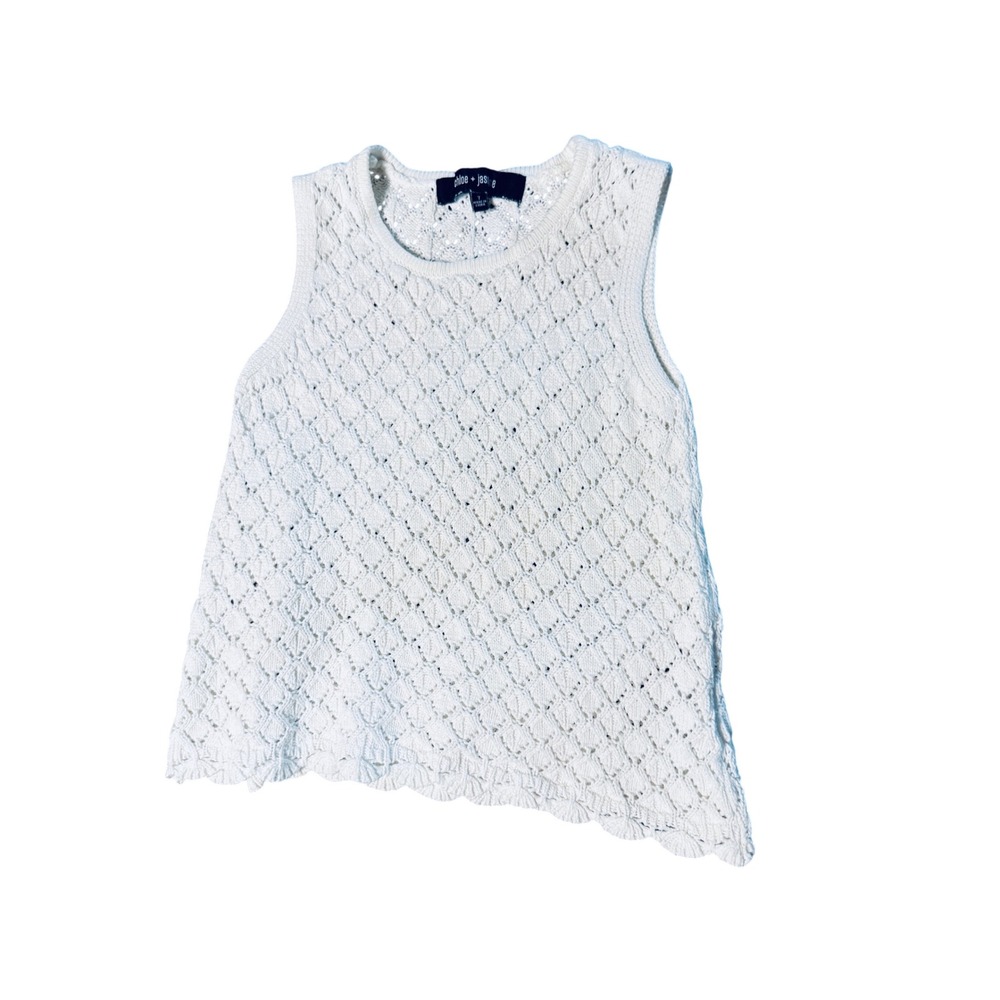 NWOT‎ Chloe + Jasmine Size 7 Girl Sleeveless Croquet White Tank Blouse ToP